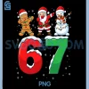 67 Meme Six Seven PNG, Dabbing Santa 6 7 Funny Christmas PNG
