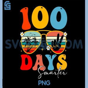 100 Days Smarter Happy PNG, 100th Day of School PNG