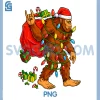 Bigfoot Sasquatch Christmas PNG, Lights Sasquax PNG