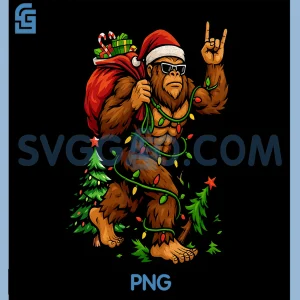 Bigfoot Sasquatch PNG, Christmas Xmas PNG