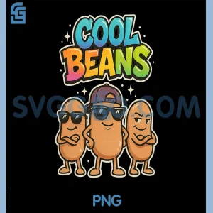 Cool Beans Funny Retro PNG, Cartoon Colorful Graphic Design PNG