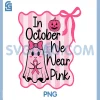In October We Wear Pink PNG, Cute Ghost Halloween PNG, Coquette Bow PNG