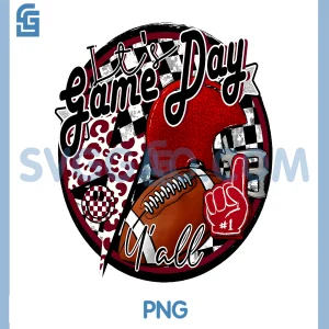 Its Game Day Yall PNG, Retro Football Season PNG, Team Spirit Maroon PNG