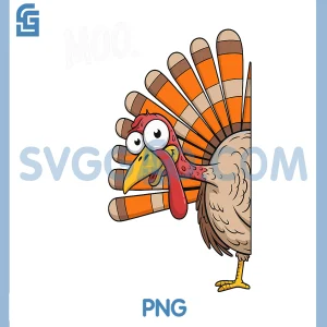 Moo Funny Turkey PNG, Thanksgiving PNG