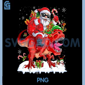 Santa Riding Dinosaur PNG, T rex Christmas Xmas PNG