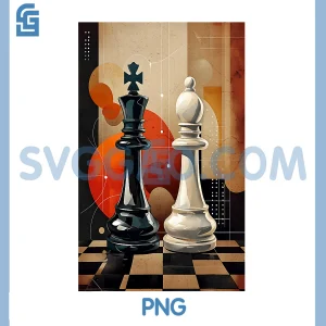 Abstract Chess King and Bishop PNG, Artistic Modern Board Game PNG