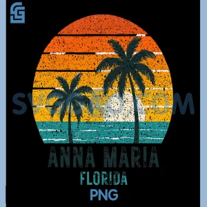 Anna Maria Florida PNG, Retro Vintage Souvenir PNG, Beach Vacation Sun PNG