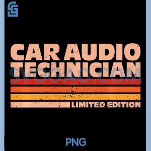 Car Audio Technician PNG, Retro Sunrise PNG