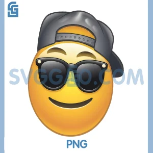 Cool Smile Face with Sunglasses PNG, Classic Graphic Retro PNG