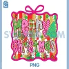 Coquette Bow PNG, Merry Christmas Tree Preppy PNG, Girly Xmas Holiday PNG