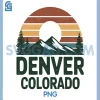 Denver Colorado Retro PNG, Mountain Sunset Landscape PNG
