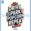 Drive-in Movie Popcorn PNG, Retro Film Drive-in Cinema PNG