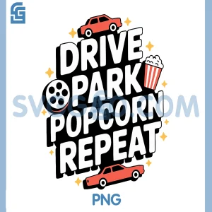 Drive-in Movie Popcorn PNG, Retro Film Drive-in Cinema PNG