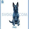 Funny Malinois Dog Blue PNG, Denim Patchwork Pattern PNG