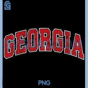 Georgia GA Vintage PNG, Athletic Sports Design Red Text PNG