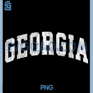 Georgia GA Vintage Athletic PNG, Sports Design Red Text PNG