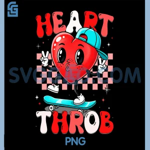 Heart Throb Retro PNG, Groovy Valentine Toddler PNG