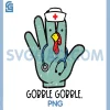 Thanksgiving Nurse Turkey PNG, Gloves Gobble Scrub Top PNG