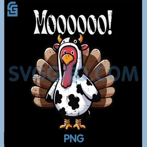 Thanksgiving Turkey Cow Moo PNG, Funny Farm Farmer PNG