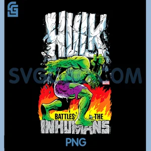 The Incredible Hulk Battles The Inhumans PNG, Retro Cover PNG