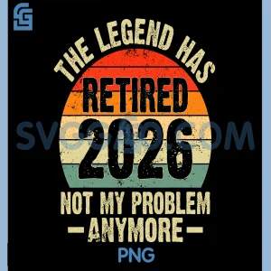 The Legend Has Retired PNG, Retro Vintage Retirement PNG