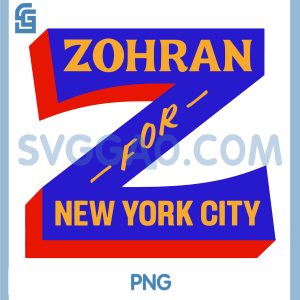 Zohran For New York City SVG, Bold Z Letter Typography NYC Graphic SVG