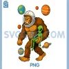 Astronaut Bigfoot Alien PNG, Space Funny UFO Space PNG