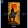 Bigfoot Ninja Riding Horse PNG, Japanese Samurai Sasquatch Ukiyo PNG