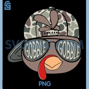 Camo Turkey Gobble PNG, Thanksgiving Pilgrim PNG