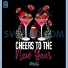 Cheers to The New Year PNG, Champagne Glass & Football NYE 2026 PNG