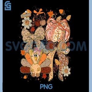 Coquette Bow PNG, Thanksgiving Gobble Turkey PNG, Fall Pumpkin Autumn PNG