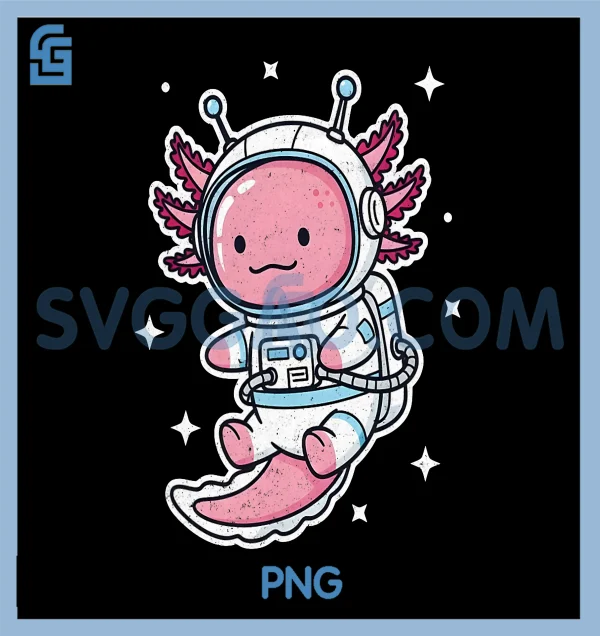 Cute Axolotl PNG, Astronaut Space Explorer PNG – SVGGAO