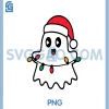 Cute Christmas Ghost SVG, Happy Ghost Holding Christmas Lights SVG 2 Cute Christmas Ghost SVG, Happy Ghost Holding Christmas Lights SVG