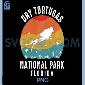 Dry Tortugas Florida PNG, Scuba Diving Snorkeling Vintage PNG