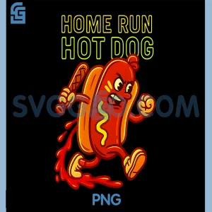 Dripping Ketchup Baseball Drip PNG, Funny Retro Home Run Hot Dog PNG