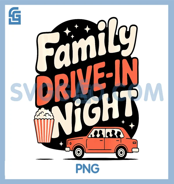 Family Drive-in Movie PNG, Retro Film Drive-in Cinema PNG – SVGGAO