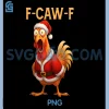 Funny Rooster F-CAW-F PNG, Santa Chicken F-CAW-F Christmas PNG