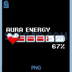 Gaming 67 Aura Energy PNG, 67 Percent Meme Gamer PNG, Retro Video Game PNG