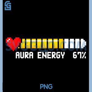Gaming 67 Aura Energy PNG, 67 Percent Meme Gamer PNG, Retro Video Game PNG