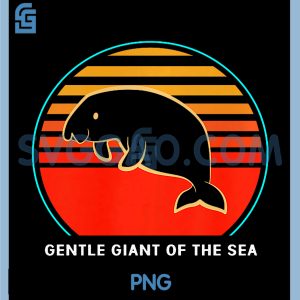 Gentle Giant of The Sea PNG, Retro Silhouette Dugong PNG