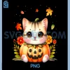 Cat Pumpkin Jack O Lantern PNG, Kitten Halloween Funny PNG
