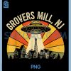 Grovers Mill NJ PNG, Retro UFO Alien Invasion PNG
