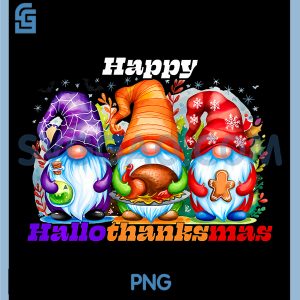Hallothanksmas Gnomes PNG, Christmas Thanksgiving Halloween PNG