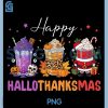 Happy HalloThanksMas PNG, Halloween Thanksgiving Christmas Coffee PNG