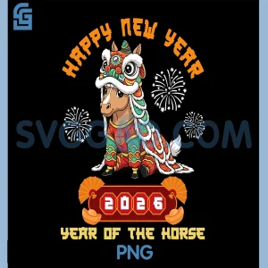 Happy New Year 2026 PNG, Year of The Horse Lunar Celebration PNG