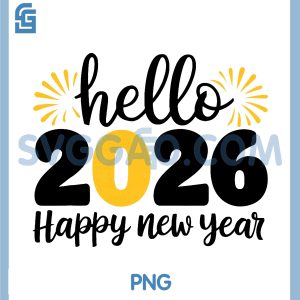 Hello 2026 Happy New Year PNG, 2026 New Year's Eve Party PNG