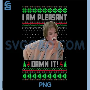 I Am Pleasant PNG, Funny Christmas Quote Vintage Knit PNG