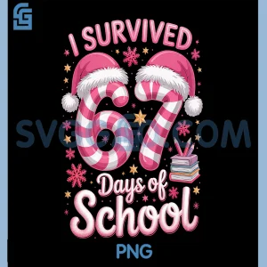 I Survived 67 Days of School PNG, Funny Teachers Students PNG