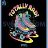 Totally Rad PNG, Retro Roller Skates 80s Aesthetic PNG