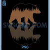 Trees Reflection Wildlife PNG, Nature Animal Bear Outdoor Forest PNG